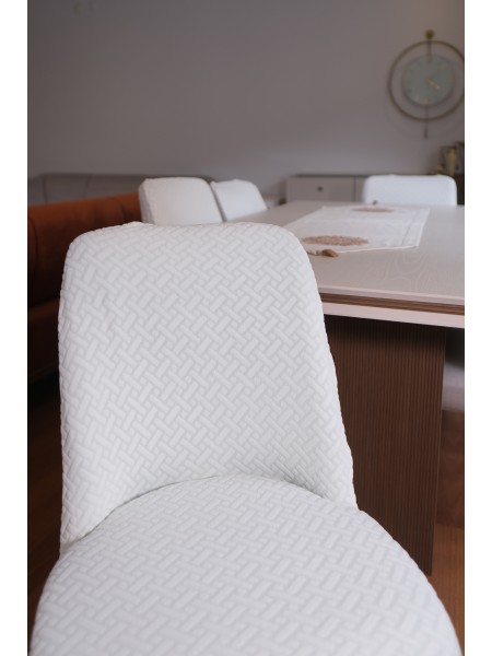 HASIR DESEN 6'LI  OVAL SANDALYE KILIFI 