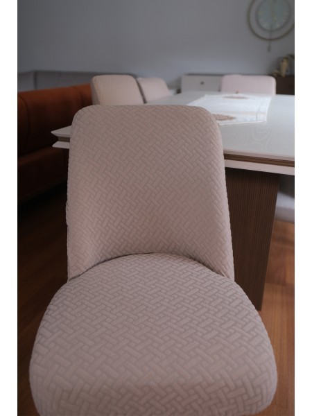 HASIR DESEN 6'LI  OVAL SANDALYE KILIFI 